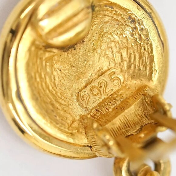 CHANEL CC Logos Cross Dangle Earrings Gold Tone - Picture 14 of 15